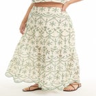 Eyelet Scalloped Hem Maxi Skirt image number null