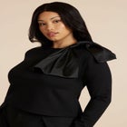 Strong Shoulder Top With Bow image number null