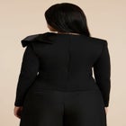 Strong Shoulder Top With Bow image number null