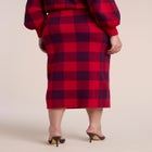 Plaid Intarsia Sweater Midi Skirt image number 1