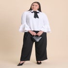 Ruffle Sleeve Collared Top image number null
