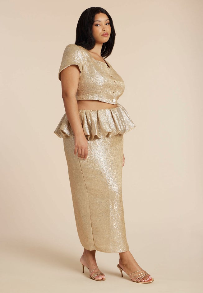 Square Neck Button Up Crop Top image number 3