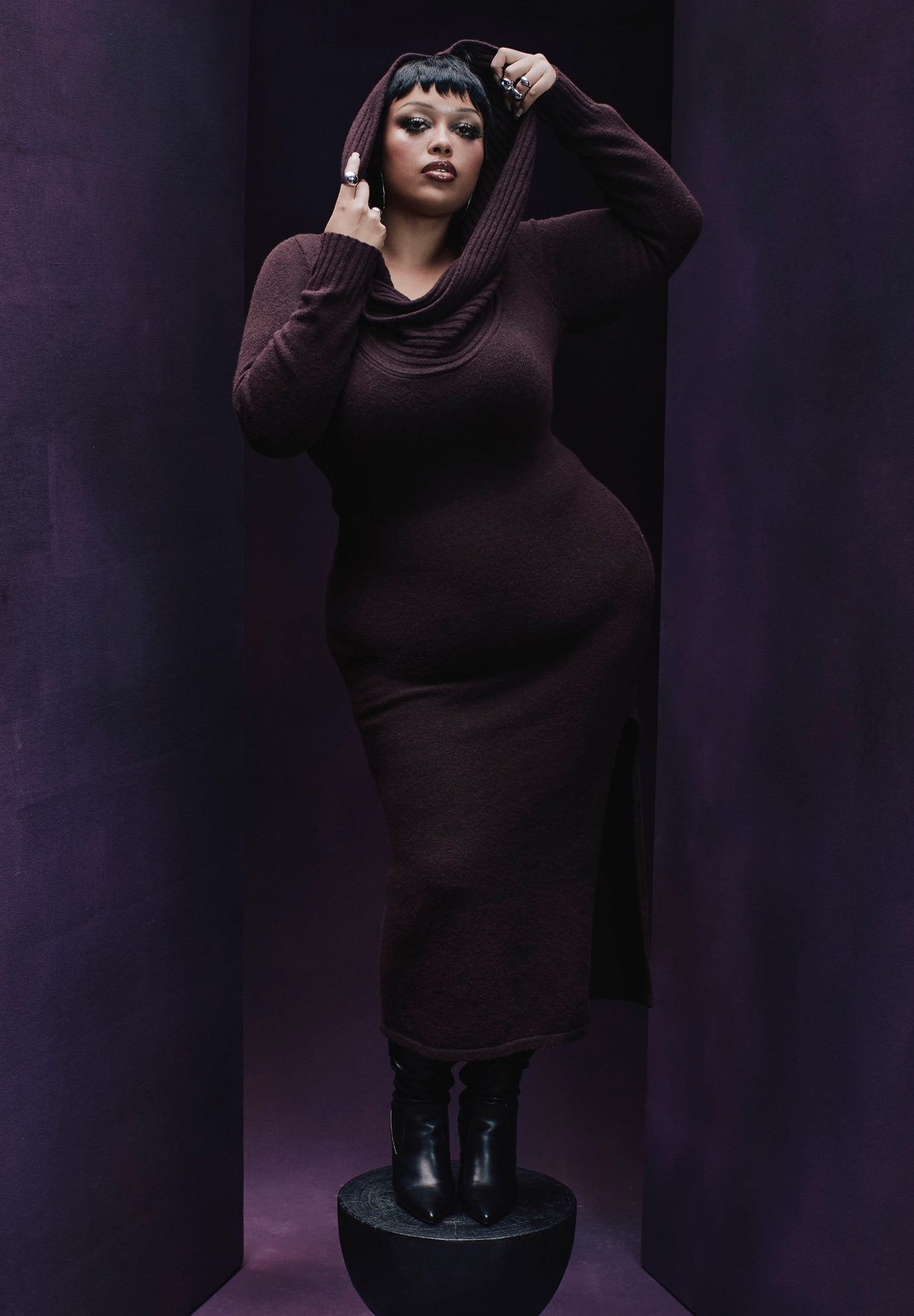 Cowl Sweater Dress image number 0