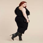 Fur Neckline Maxi Dress image number null