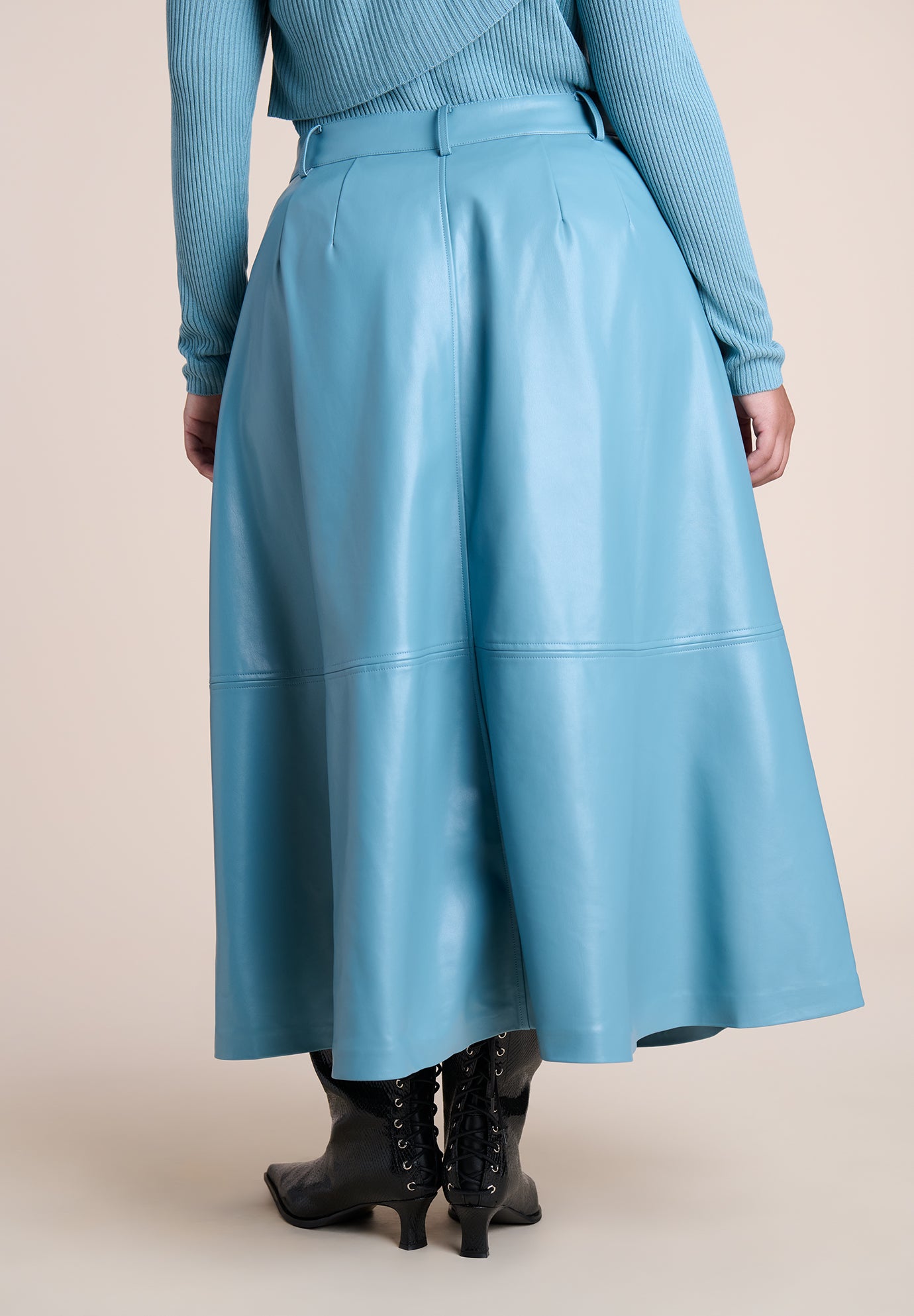 Faux Leather Midi Skirt image number 3