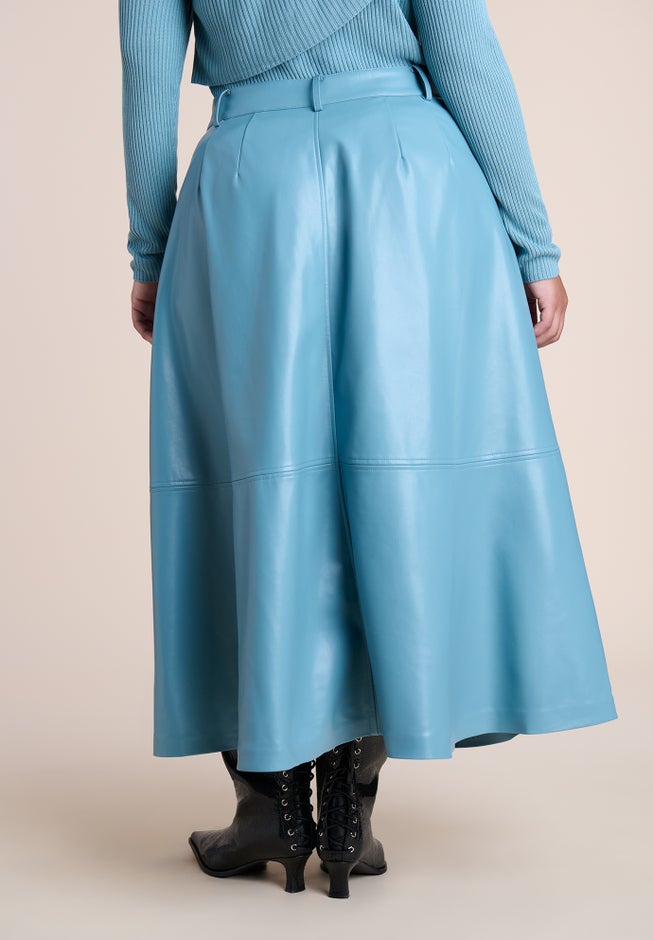 Faux Leather Midi Skirt image number 3