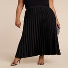 Pleated Maxi Satin Skirt image number null