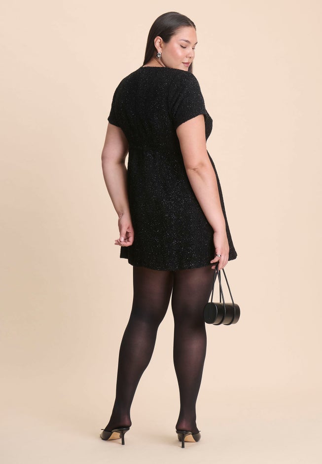 Crystal Bow Tweed Mini Dress image number 2