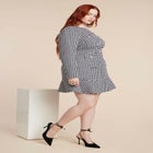 Rhinestone Button Tweed Mini Dress image number null