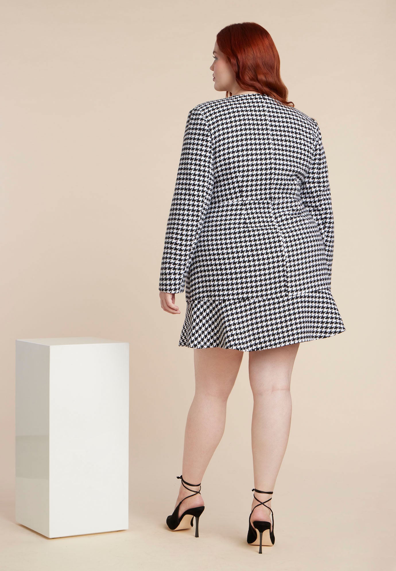 Rhinestone Button Tweed Mini Dress image number 6