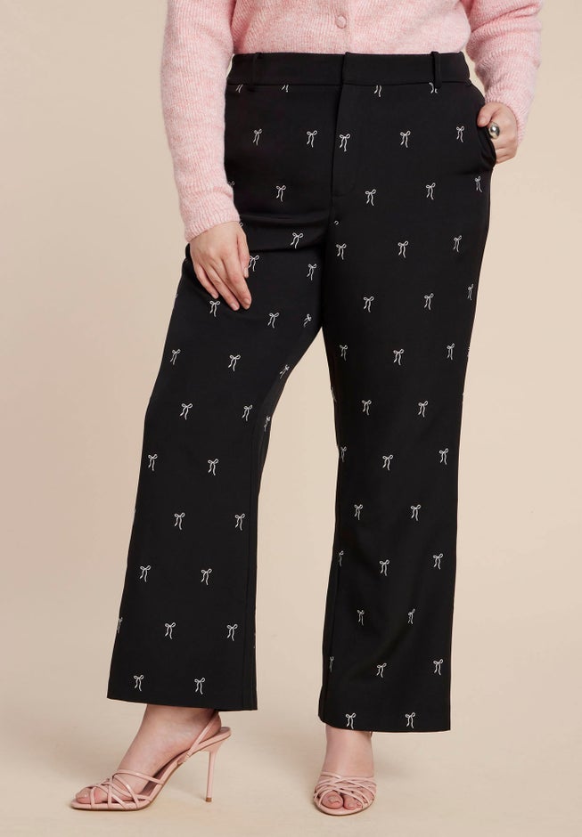 Embroidered Bow Bootcut Trouser image number 2