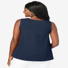 Stretch Cotton V-Neck Trapeze Tank image number null