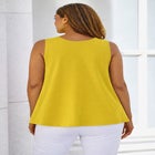 Stretch Cotton V-Neck Trapeze Tank image number null