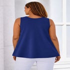 Stretch Cotton V-Neck Trapeze Tank image number null