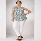 Stretch Cotton V-Neck Trapeze Tank image number null