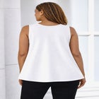 Stretch Cotton V-Neck Trapeze Tank image number null