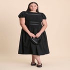 Smocked Flare Midi Dress image number null