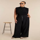 Wide Leg Trouser With Zipper Detail image number null