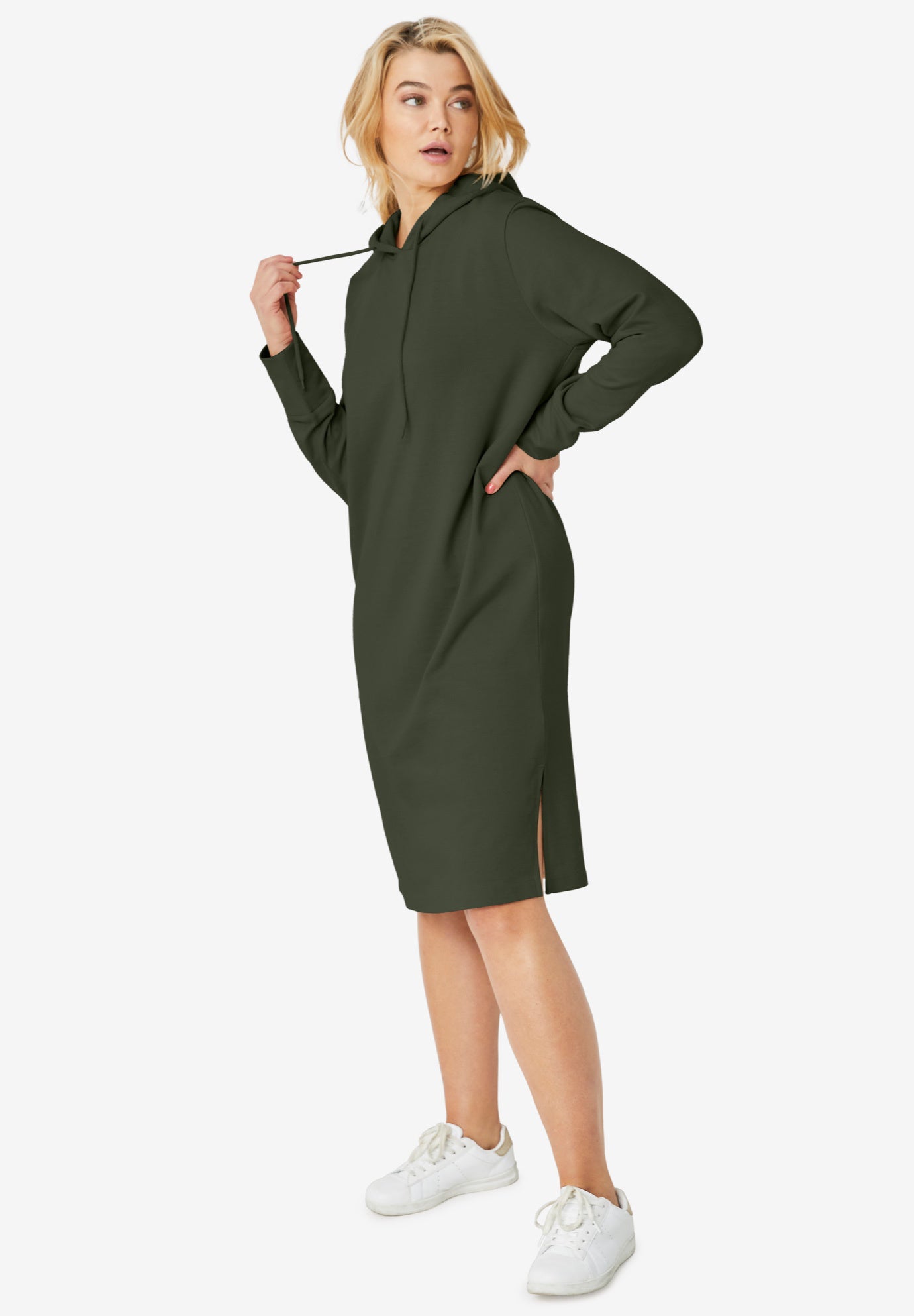 French Terry Hooded Sweatshirt Dress image number 0