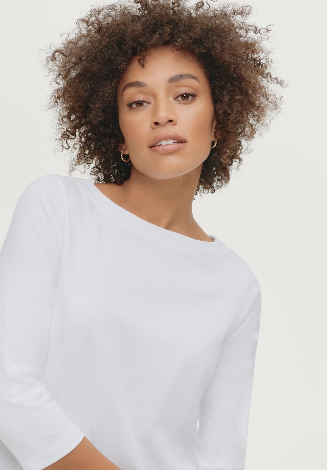 Stretch Knit Scoop Neck 3/4 Sleeve Top image number 2