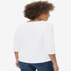 Stretch Knit Scoop Neck 3/4 Sleeve Top image number null