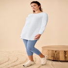 French Terry Sweatshirt Tunic with Shirttail Hem image number null