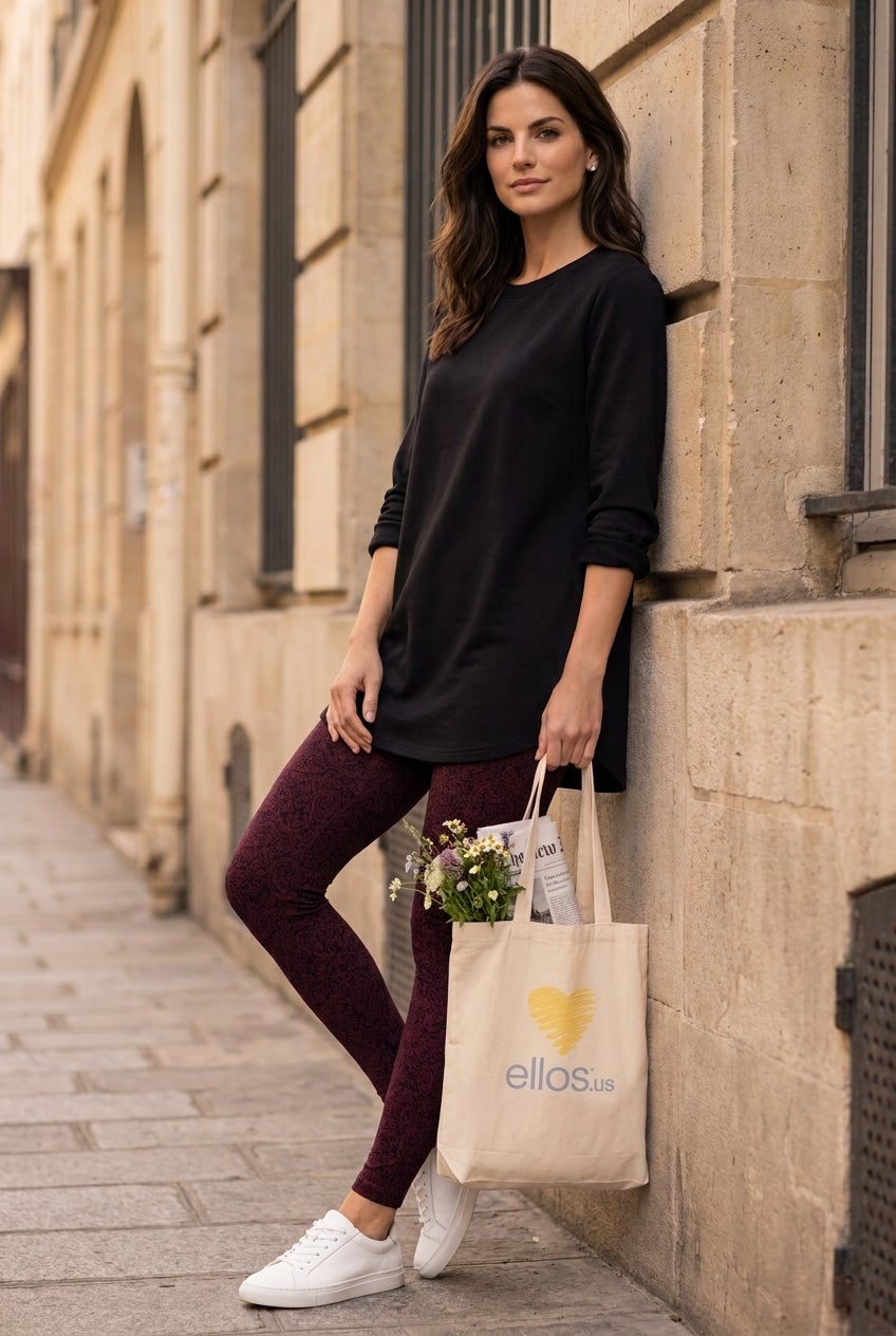 French Terry Sweatshirt Tunic with Shirttail Hem image number 0