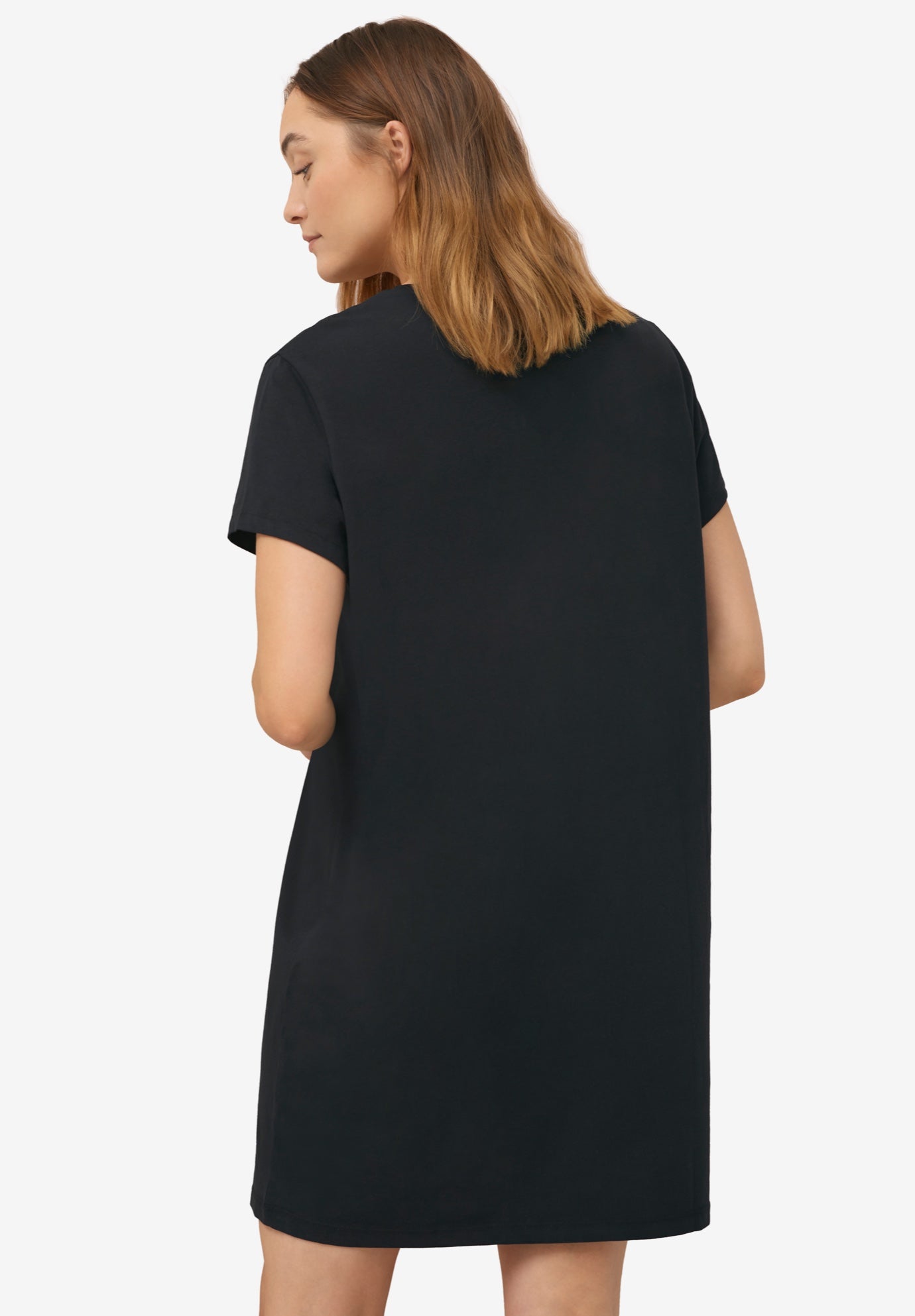 Cotton Spanex Jersey V-Neck Short Sleeve Sleepshirt image number 1