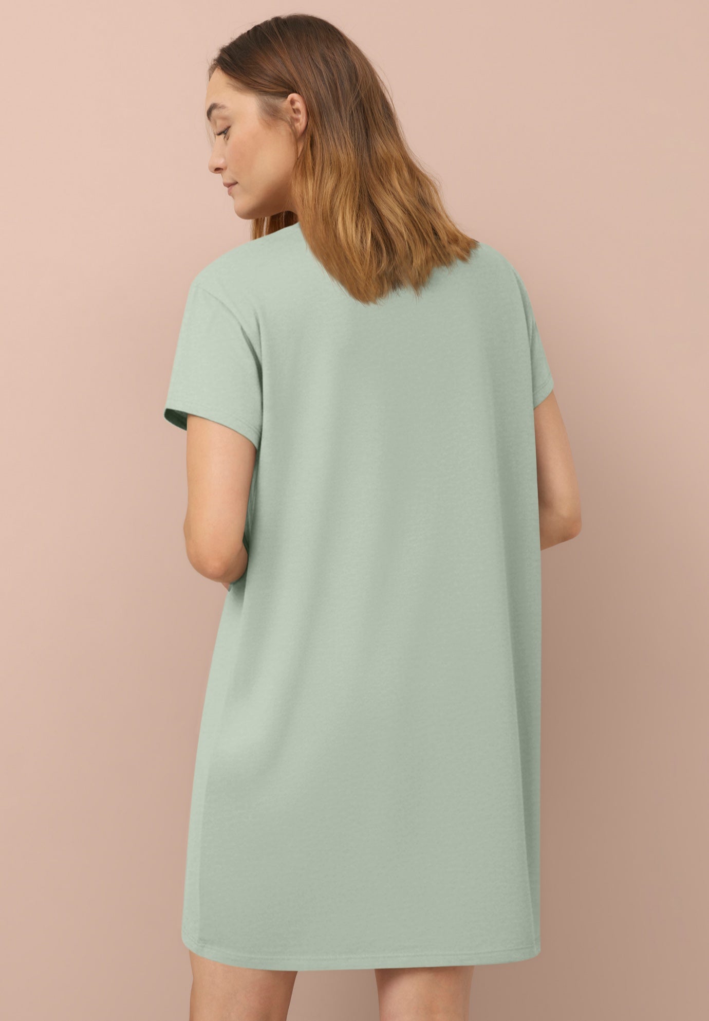 Cotton Spanex Jersey V-Neck Short Sleeve Sleepshirt image number 1