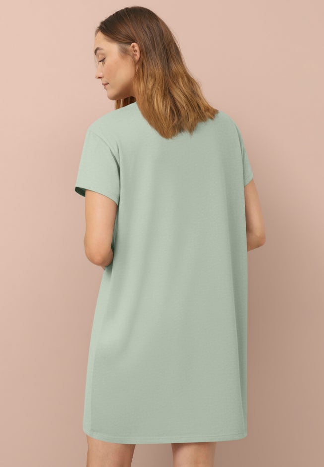 Cotton Spanex Jersey V-Neck Short Sleeve Sleepshirt image number 1
