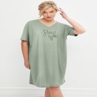 Cotton Spanex Jersey V-Neck Short Sleeve Sleepshirt image number 0