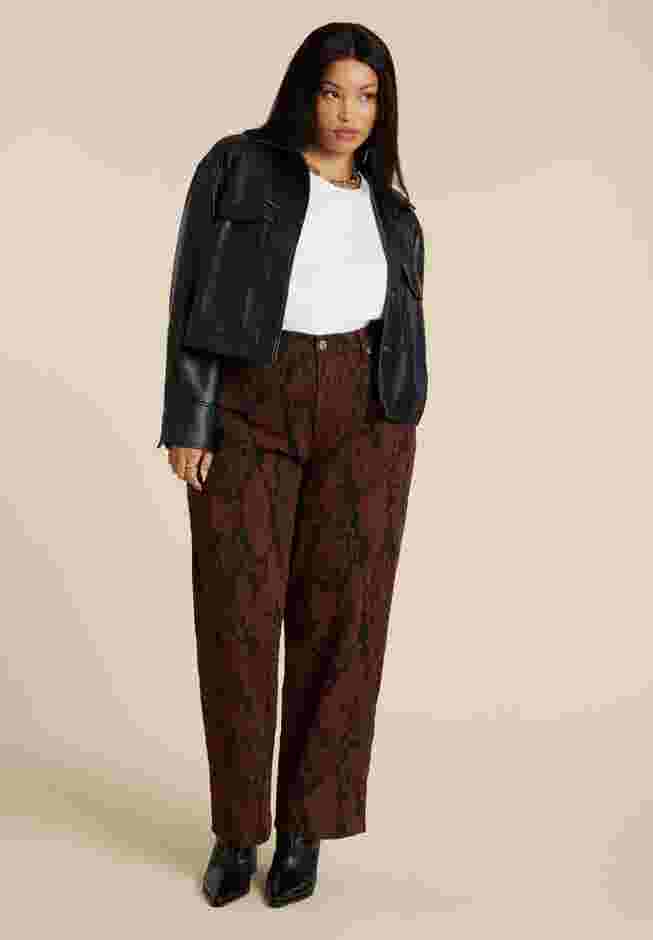 Snake Print Relaxed Leg Jean image number 1