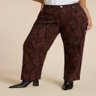 Snake Print Relaxed Leg Jean image number null