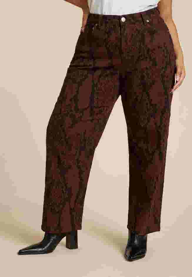 Snake Print Relaxed Leg Jean image number 3
