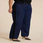 Faux Suede Side Stripe Straight Leg Jean image number null