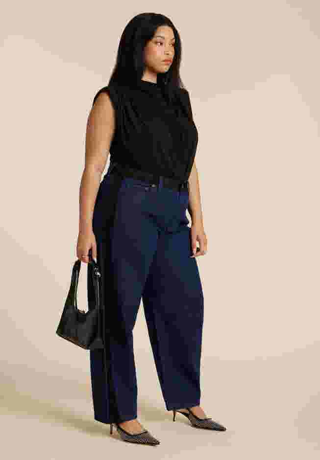 Faux Suede Side Stripe Straight Leg Jean image number 0
