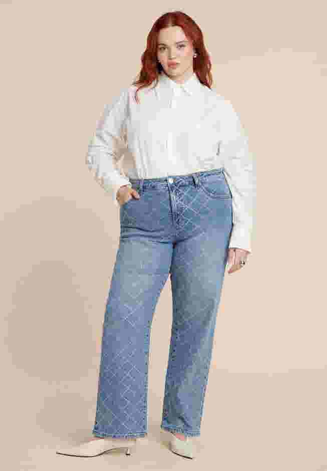 Diamond Sparkle Straight Leg Jean image number 2