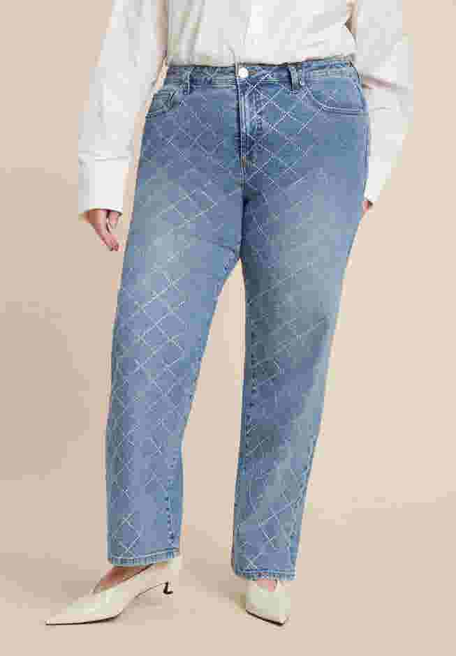 Diamond Sparkle Straight Leg Jean image number 0