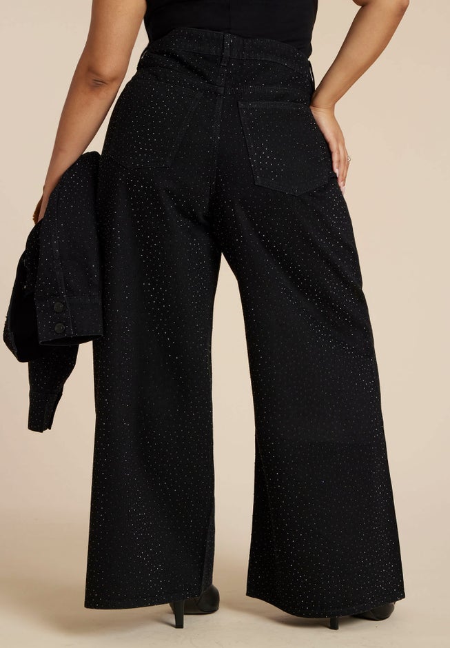 Embellished Rhinestone Jeans image number 1