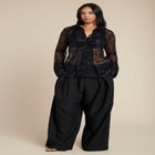 Sheer Lace Button Up Top image number null