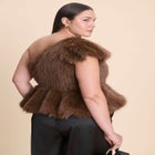 Faux Fur Peplum Top image number null