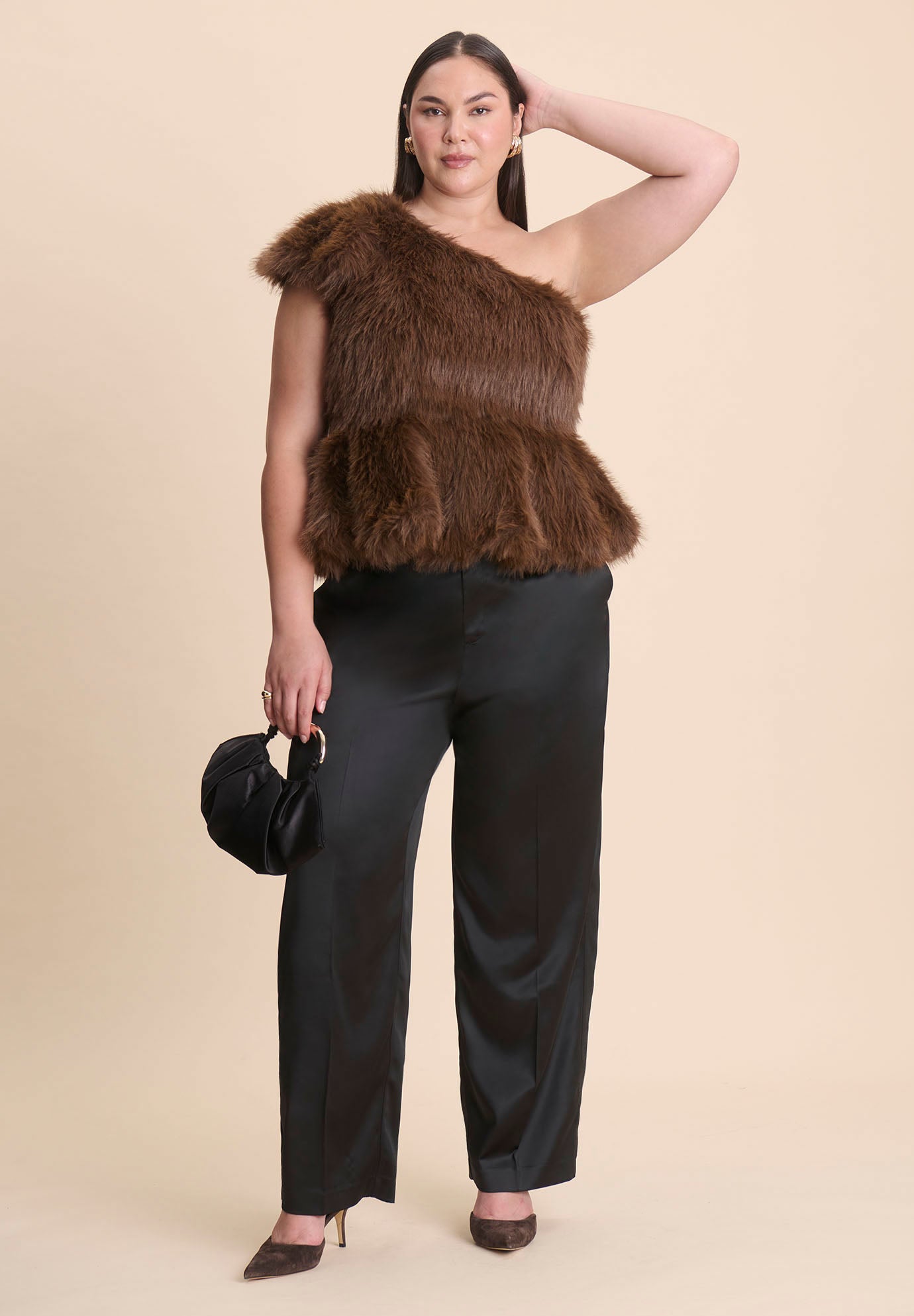 Faux Fur Peplum Top image number 3