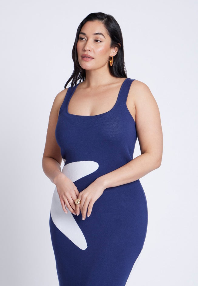 Intarsia Column Dress image number null