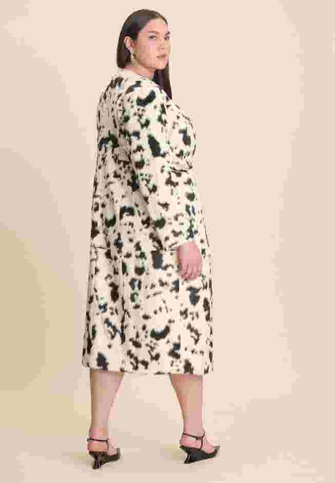 Faux Pony Hair Long Coat image number 3