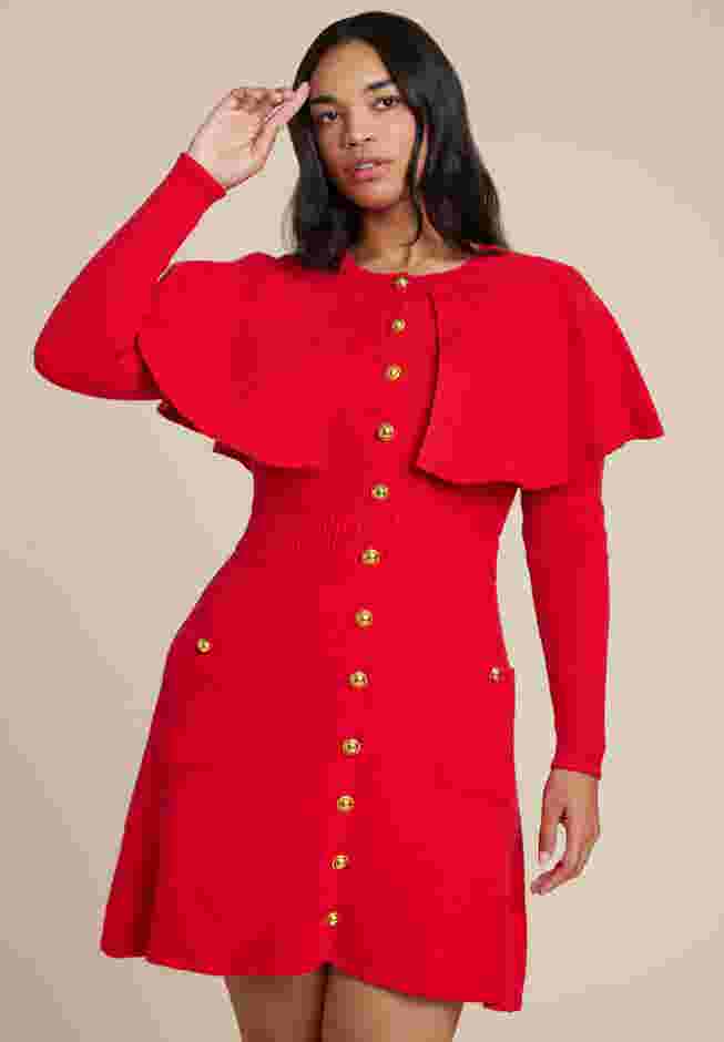 Sweater Cape Mini Dress image number 1