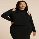 Cut Out Long Sleeve Midi Dress image number null