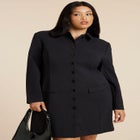 Long Sleeve Collared Mini Dress image number null