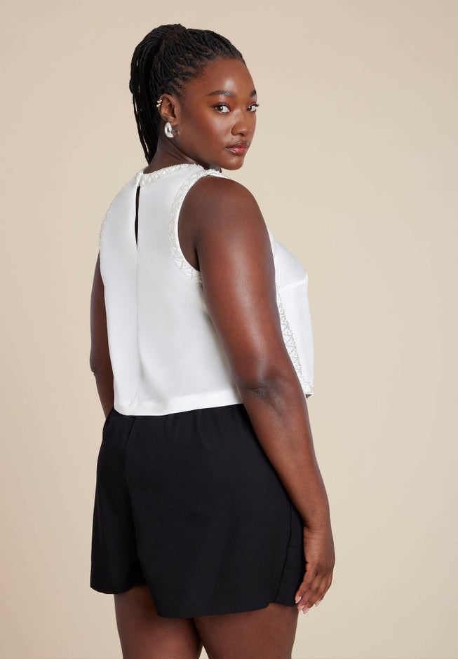  Embellished Sleeveless Boxy Shirt  image number 2