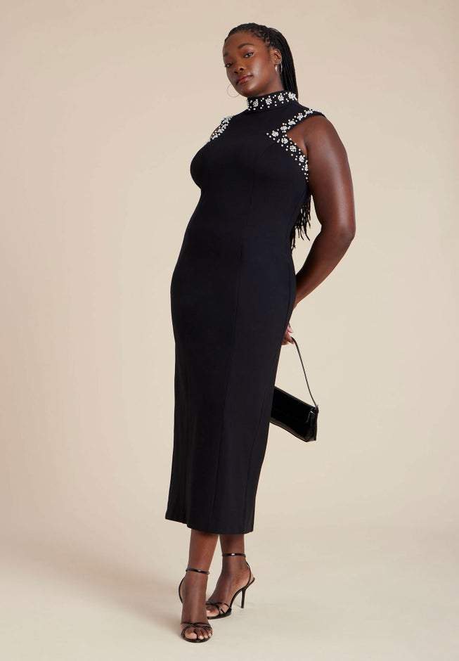 Embellished Sleeveless Knit Dress image number 0