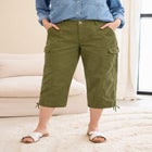 Stretch Mid-rise Cargo Capris image number null